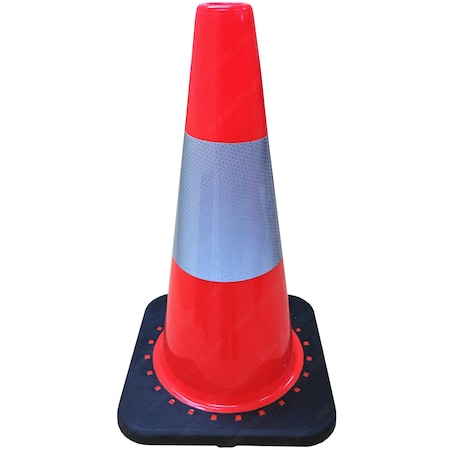 Traffic Cone With Reflective Collar- 18- Black Base